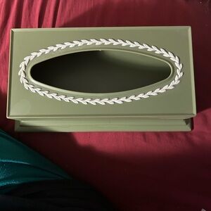 Vintage 1970's Fesco Olive Green 2 Piece Tissue Holder Dispenser